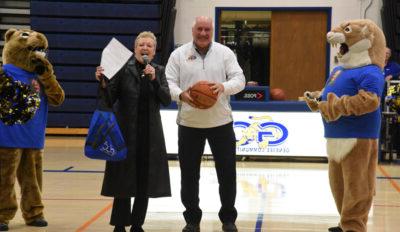 Dr. Sunser at the basketball game